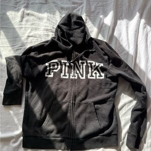 Victoria's Secret Black Zip-Up Hoodie